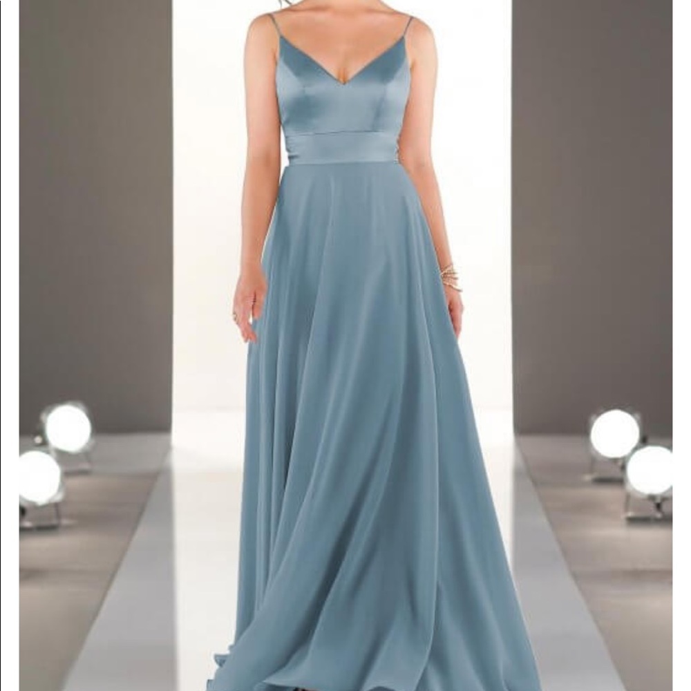 Sorella Vita Satin Bridesmaids Dress- Stone Blue